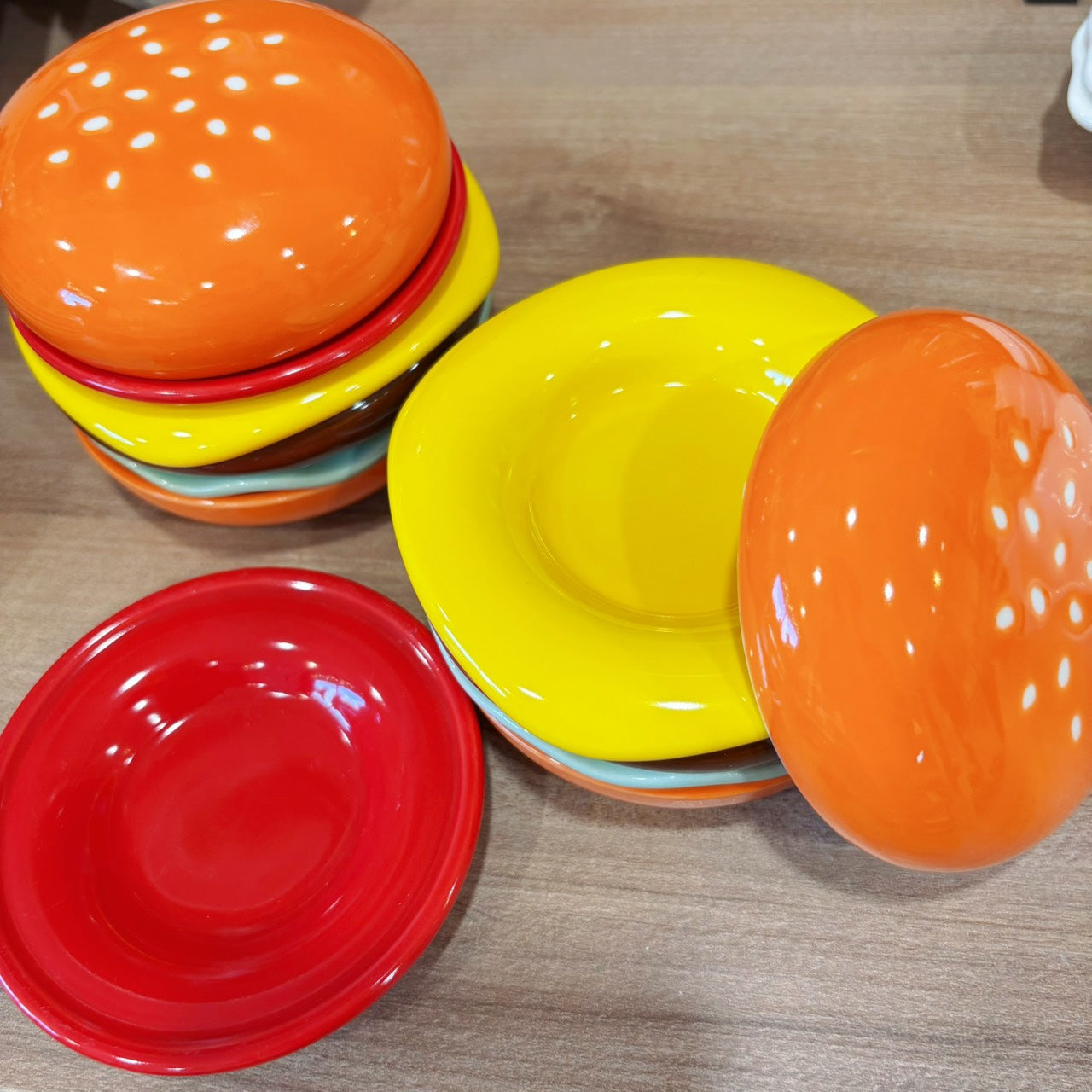 好宅選品 🏠 漢堡 陶瓷調味碟 家用小碟餐具組 廚房多用沾料碟 醬油碟 調料盤