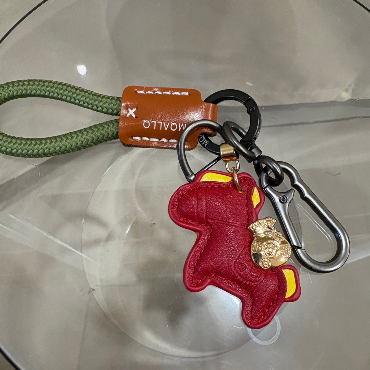 好宅選品 🏠 2026 馬上有錢 手工牛皮汽車 鑰匙扣 掛件 皮革掛飾 新年裝飾