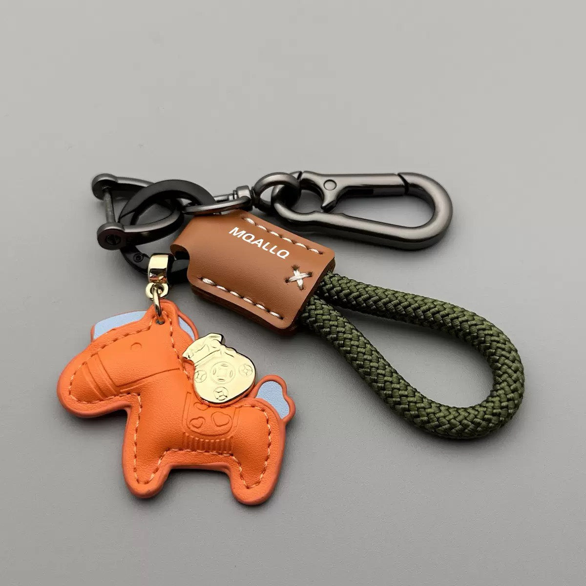 好宅選品 🏠 2026 馬上有錢 手工牛皮汽車 鑰匙扣 掛件 皮革掛飾 新年裝飾