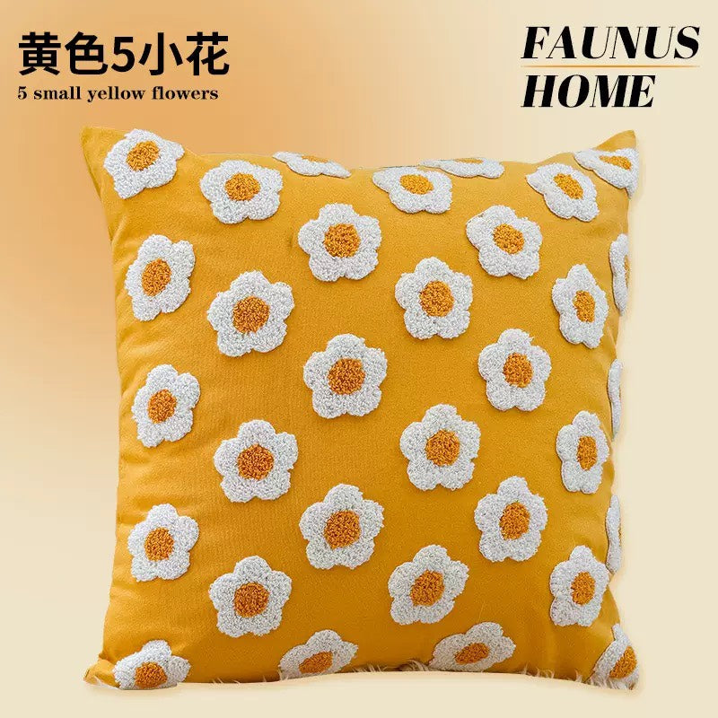 ins 波西米亞 簇絨圈絨帆布刺繡 客廳抱枕 沙發靠枕靠墊