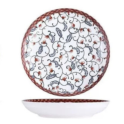 好宅選品 🏠 日式復古藤編 陶瓷碗 4.5英吋 米飯碗 餐具 碗 器皿 陶瓷盤 八吋盤 淺盤 碗盤