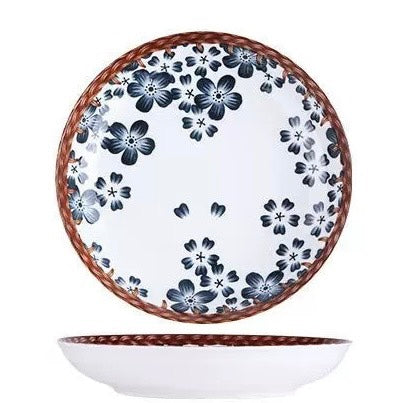 好宅選品 🏠 日式復古藤編 陶瓷碗 4.5英吋 米飯碗 餐具 碗 器皿 陶瓷盤 八吋盤 淺盤 碗盤