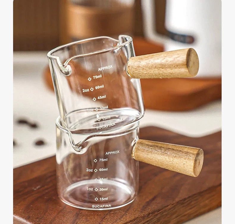 好宅選品 🏠 木把小奶盅 義式咖啡 刻度咖啡杯 咖啡器具