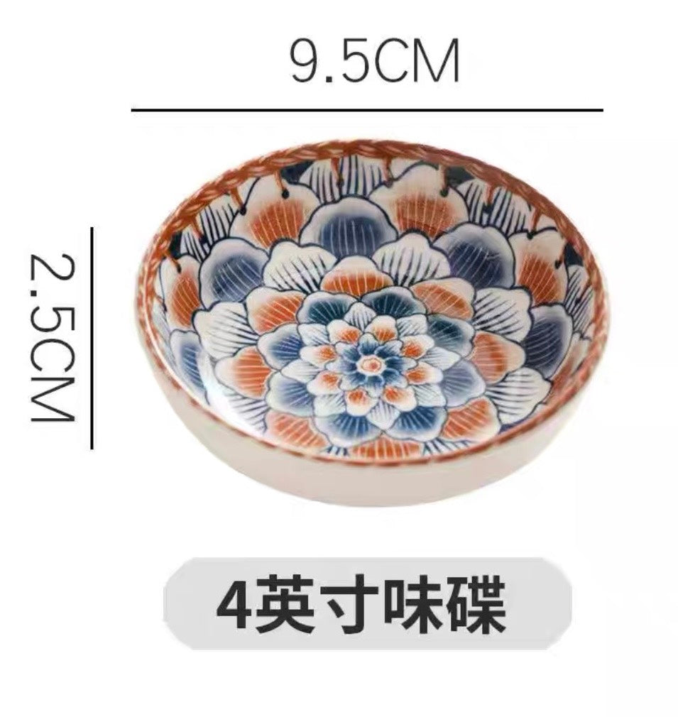 好宅選品 🏠 日式復古藤編 陶瓷碗 4.5英吋 米飯碗 餐具 碗 器皿 陶瓷盤 八吋盤 淺盤 碗盤