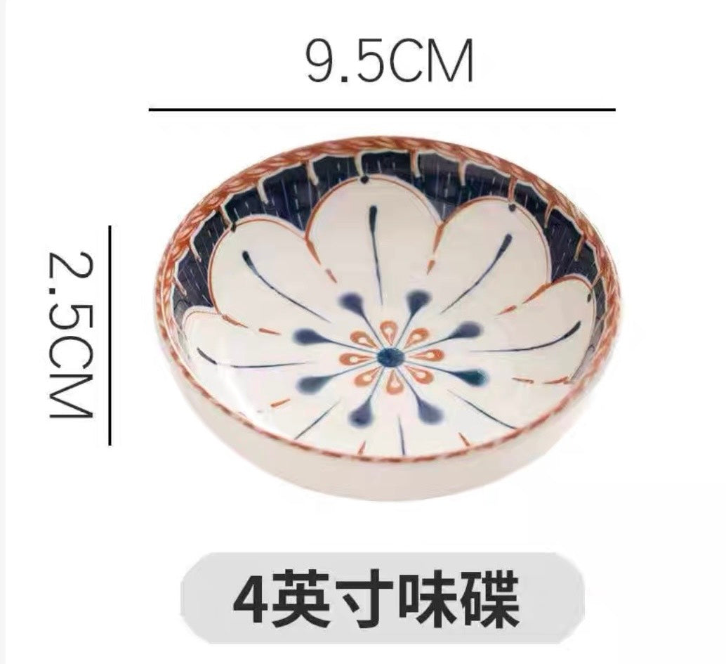 好宅選品 🏠 日式復古藤編 陶瓷碗 4.5英吋 米飯碗 餐具 碗 器皿 陶瓷盤 八吋盤 淺盤 碗盤