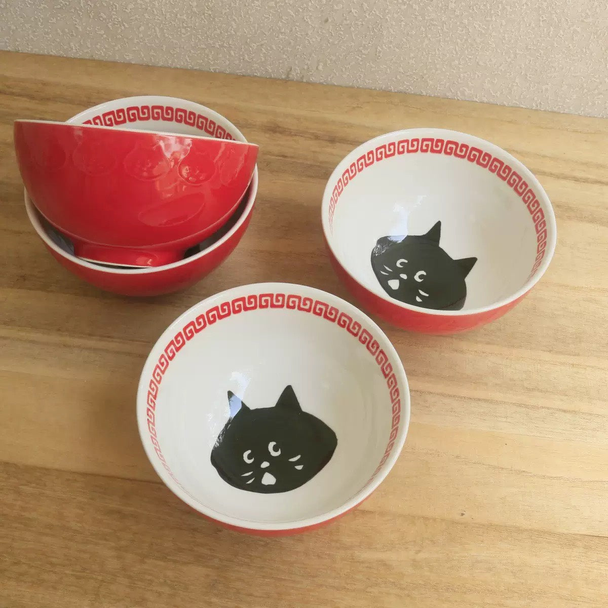 現貨秒發 🏠 日式驚訝貓 拉麵碗 陶瓷 餐具 碗公 碗盤 飯碗
