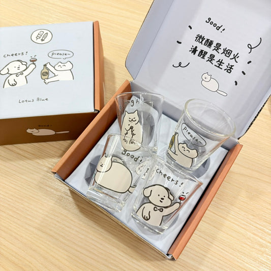 好宅現貨 🏠 shot杯 小酒杯 新年禮物 玻璃杯 水杯 迷你杯 燒酒杯 禮盒 清酒杯