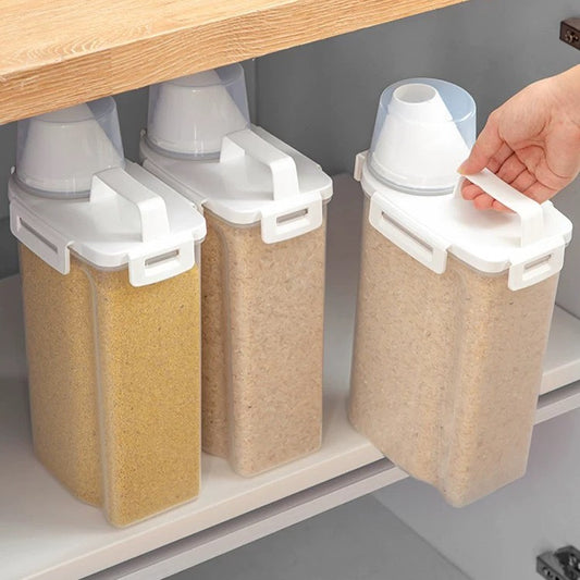 好宅現貨 🏠 儲米桶 五穀雜糧儲存桶 收納罐 刻度 洗衣精桶 分裝瓶 儲糧罐  雜糧罐