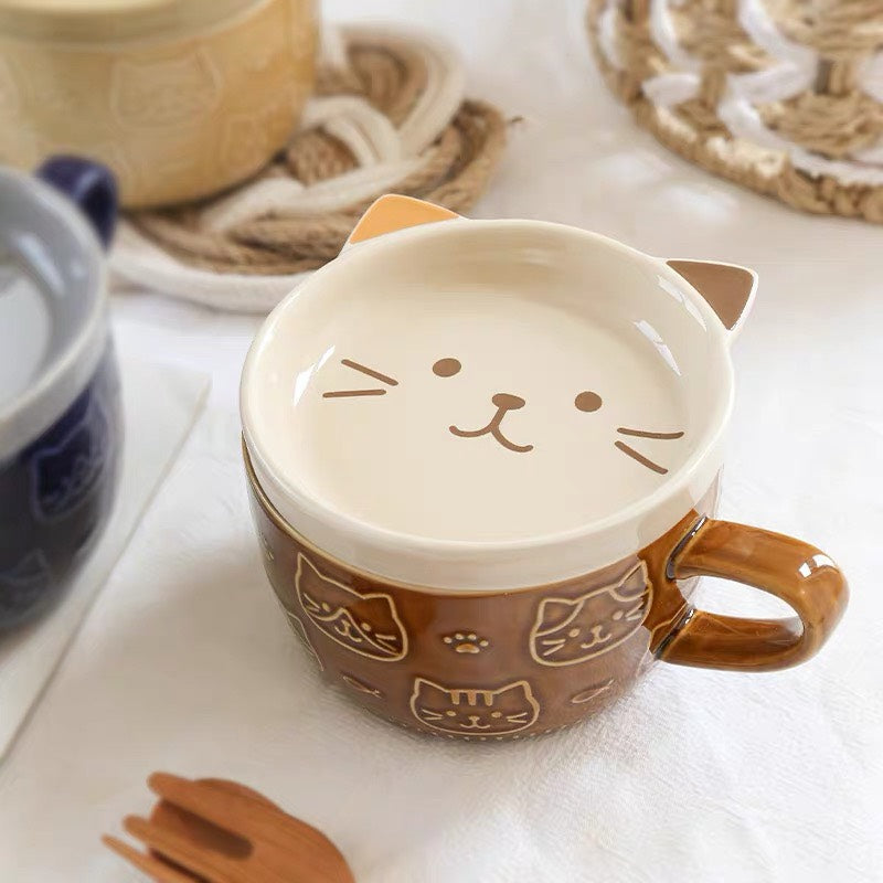 好宅選品 🏠 刺蝟 貓咪 柴犬 陶瓷盤杯 杯蓋 點心杯 水杯 早餐杯 馬克杯 生日禮物