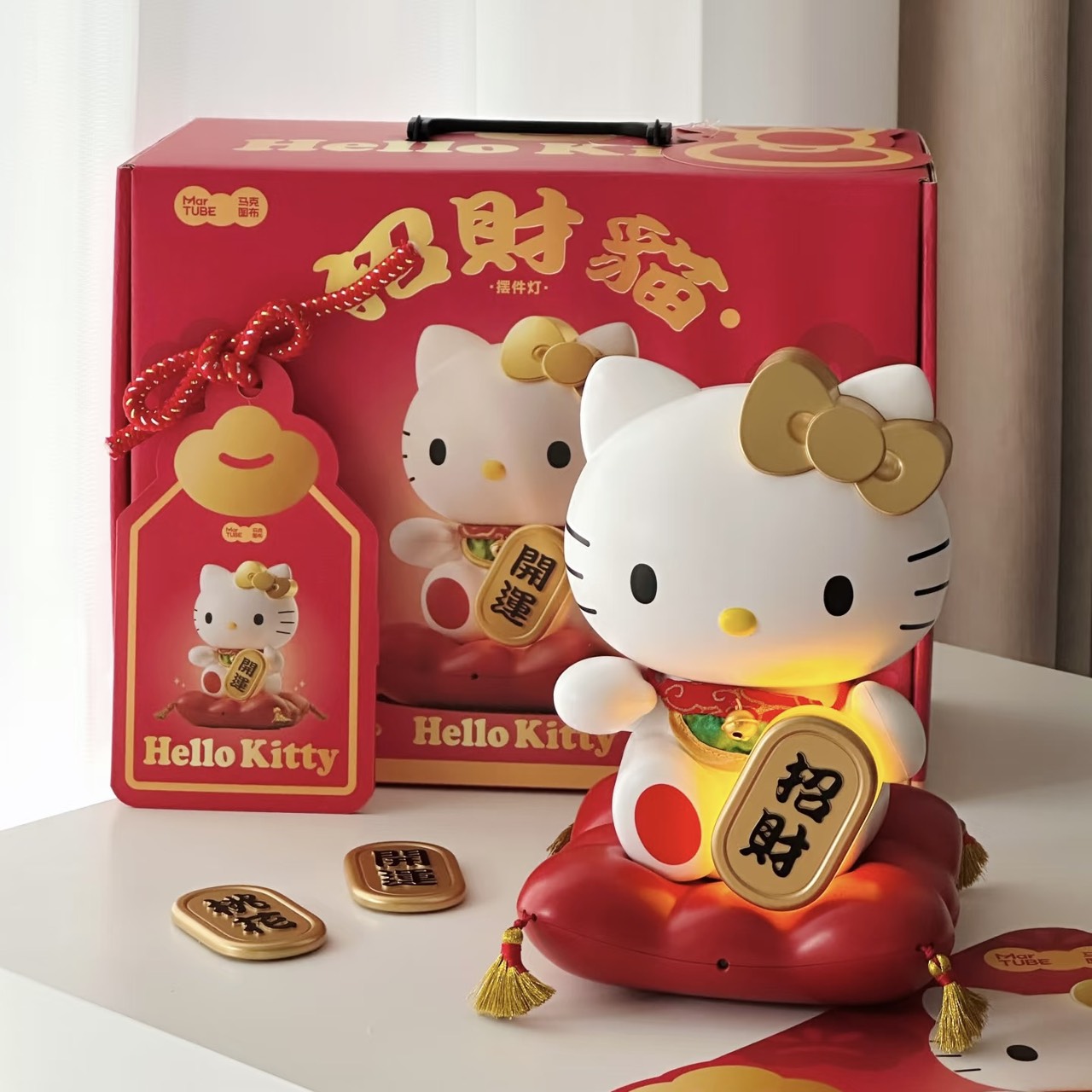 快速預購🔥 Hello kitty 招財貓發財燈 香薰掛件盲盒 擺件燈 馬克圖布 三麗鷗 公仔小夜燈 開店禮 招財擺飾