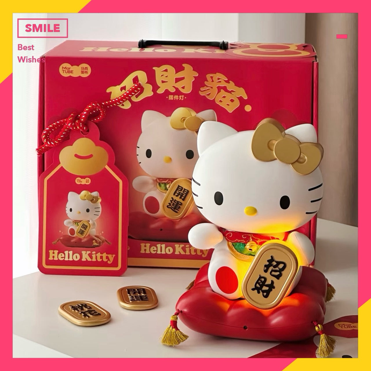 快速預購🔥 Hello kitty 招財貓發財燈 香薰掛件盲盒 擺件燈 馬克圖布 三麗鷗 公仔小夜燈 開店禮 招財擺飾