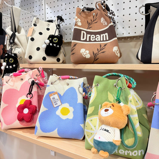 好宅現貨 🏠 新款針織手提包 小包 手拎包 手腕包 包包掛飾 大容量 托特小方包