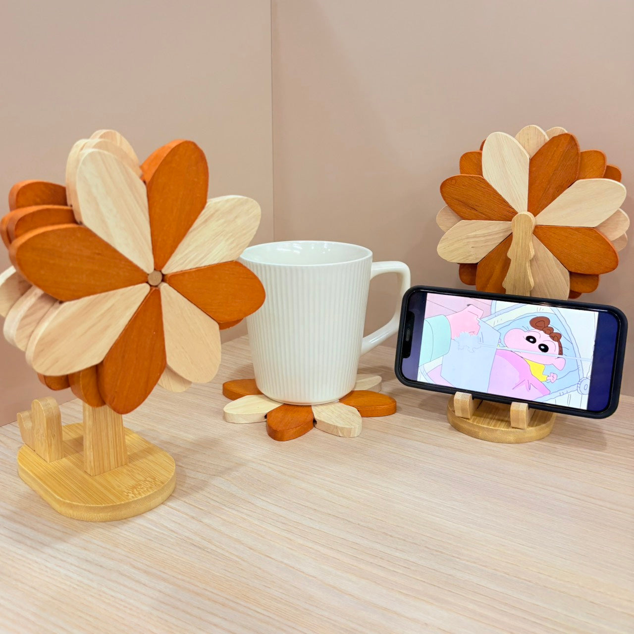 好宅選品 🏠 風車隔熱墊 手機支架 杯墊 耐高溫餐墊 家用創意擺飾 隔熱墊 防燙