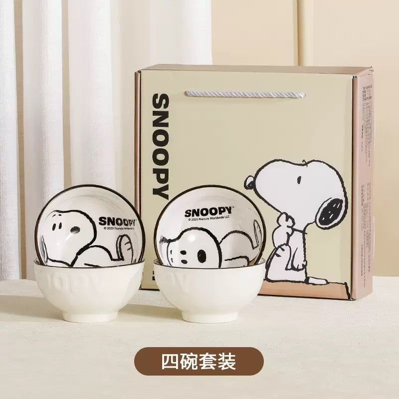 好宅現貨 🏠 史努比 碗盤禮盒組 入厝禮 生日禮物 陶瓷盤 陶瓷碗 湯匙 筷子 餐具