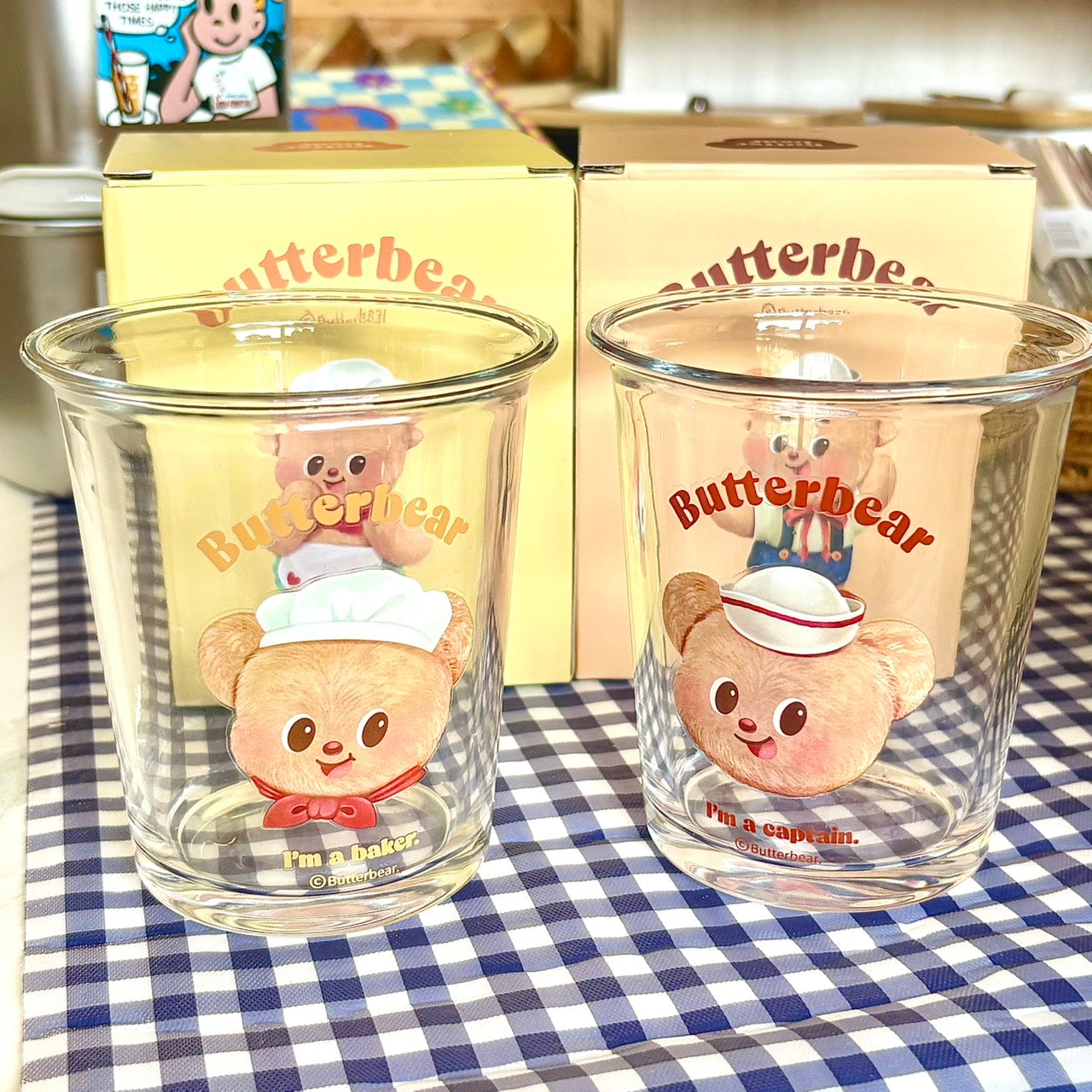 好宅現貨 🏠 奶油小熊 Butter Bear 玻璃杯 水杯 杯具 黃油小熊