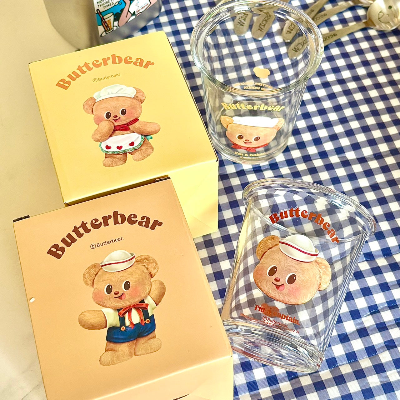 好宅現貨 🏠 奶油小熊 Butter Bear 玻璃杯 水杯 杯具 黃油小熊