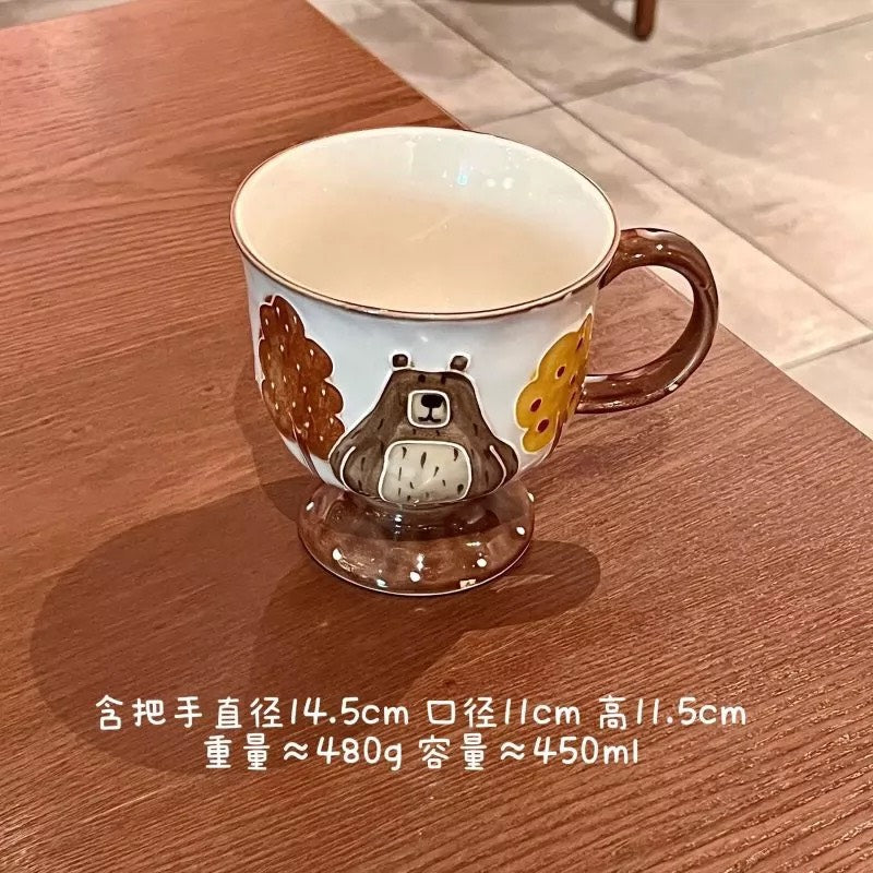 好宅現貨 🏠 熊趣森林 陶瓷 碗盤 餐具 器皿 雙耳碗 魚盤 飯碗 醬料碟 調料碟 釉上彩 早餐碗