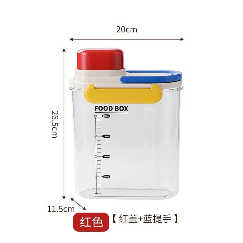 好宅現貨 🏠 多巴胺 多功能收納桶 儲米桶 五穀雜糧儲存桶 收納罐 刻度 洗衣精桶 分裝瓶 儲糧罐  雜糧罐