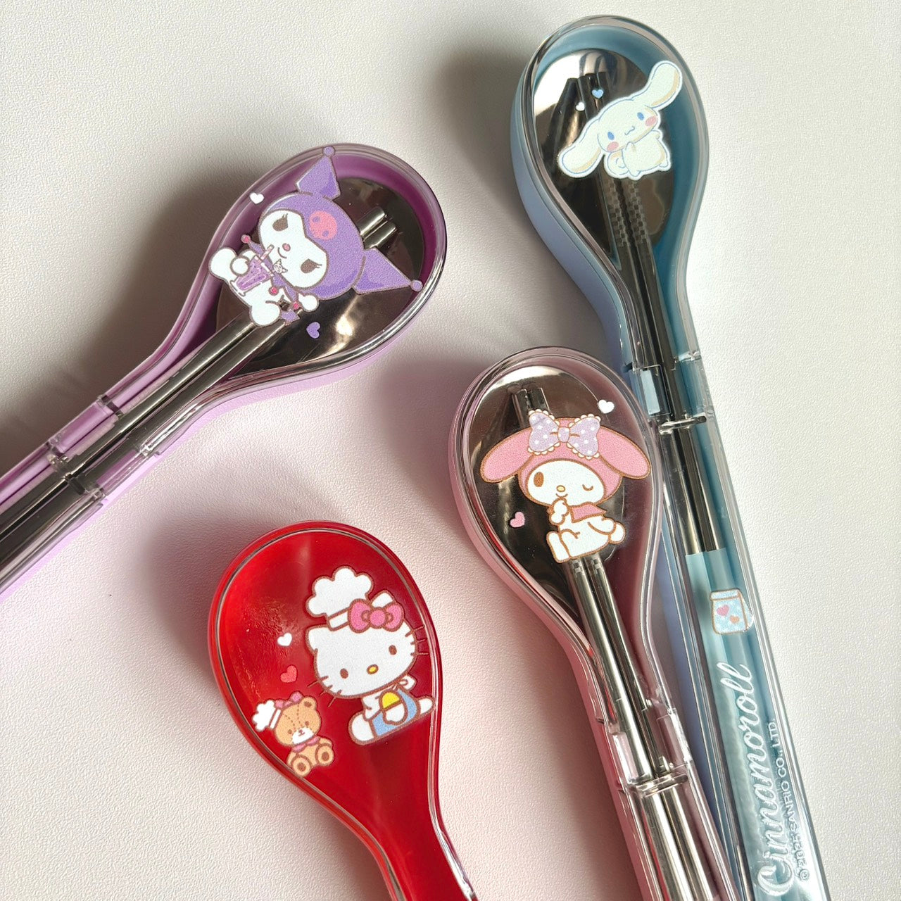 好宅現貨 🏠 三麗鷗 304不鏽鋼  便攜環保餐具 大耳狗 hello kitty 庫洛米 美樂蒂 筷子 湯匙 餐具