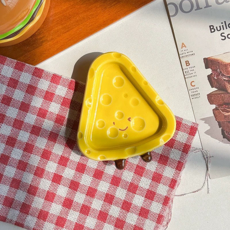 好宅現貨 🏠 芝士造型 陶瓷 碟子 醬料碟 起士 調味料碟 沾料碟 調味碟 醬油醋碟 釉下彩碟子