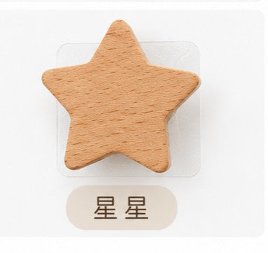現貨秒發 ⚡ 免釘牆 木質掛勾 無痕掛勾 免打孔 北歐風 螺絲釘 星星 月亮 雲 動物 兔子 河馬 大象 衣帽架 掛飾