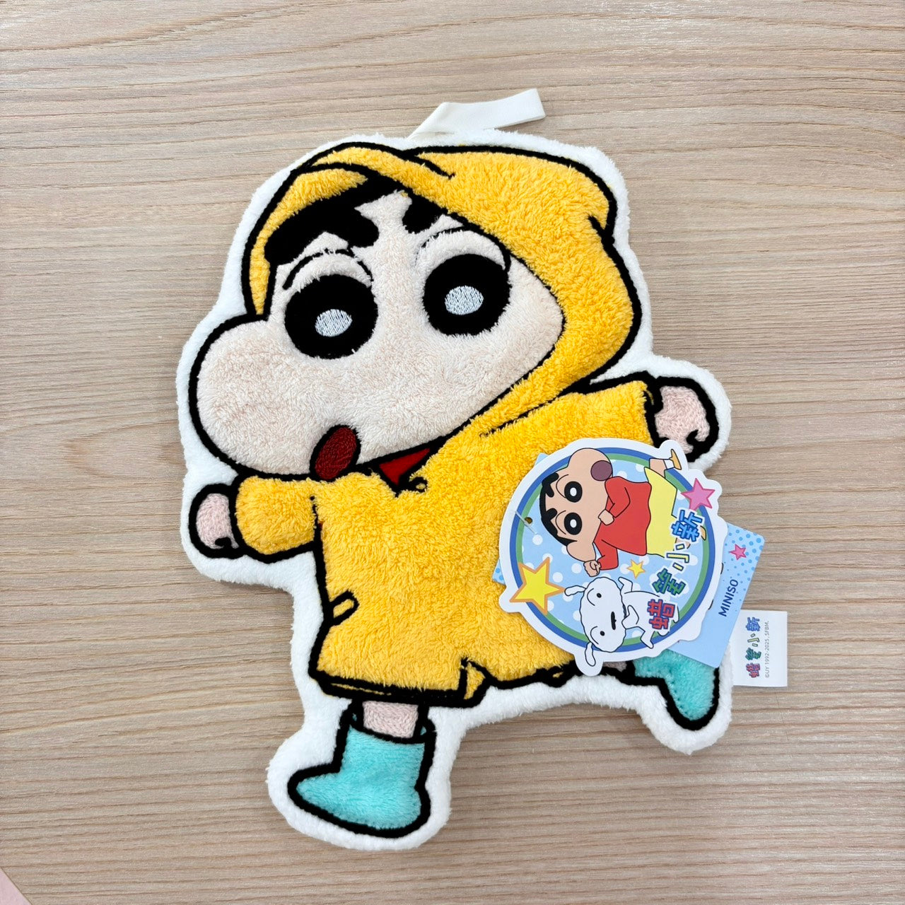 現貨秒發 ⚡ Miniso 蠟筆小新 擦手巾 鱷魚山 雨衣 露屁屁 掛式吸水加厚毛巾 擦手帕 洗手小方巾 名創優品