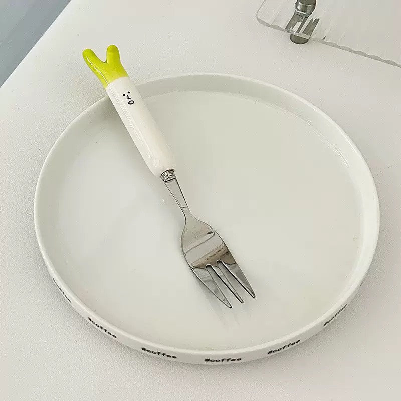 現貨秒發 ⚡ 大蔥 貓咪造型 304 不鏽鋼 湯匙 筷子 餐具 叉 勺 水果叉 叉子