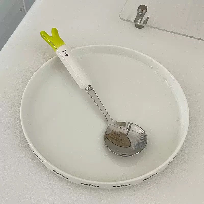 現貨秒發 ⚡ 大蔥 貓咪造型 304 不鏽鋼 湯匙 筷子 餐具 叉 勺 水果叉 叉子