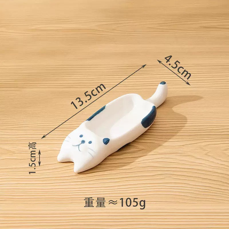 好宅現貨 🏠 貓咪趴姿造型 醬料罐 調味碟 醬油碟 小碟 陶瓷碟 碟子 調味料碟 沾料碟 釉下彩碟子
