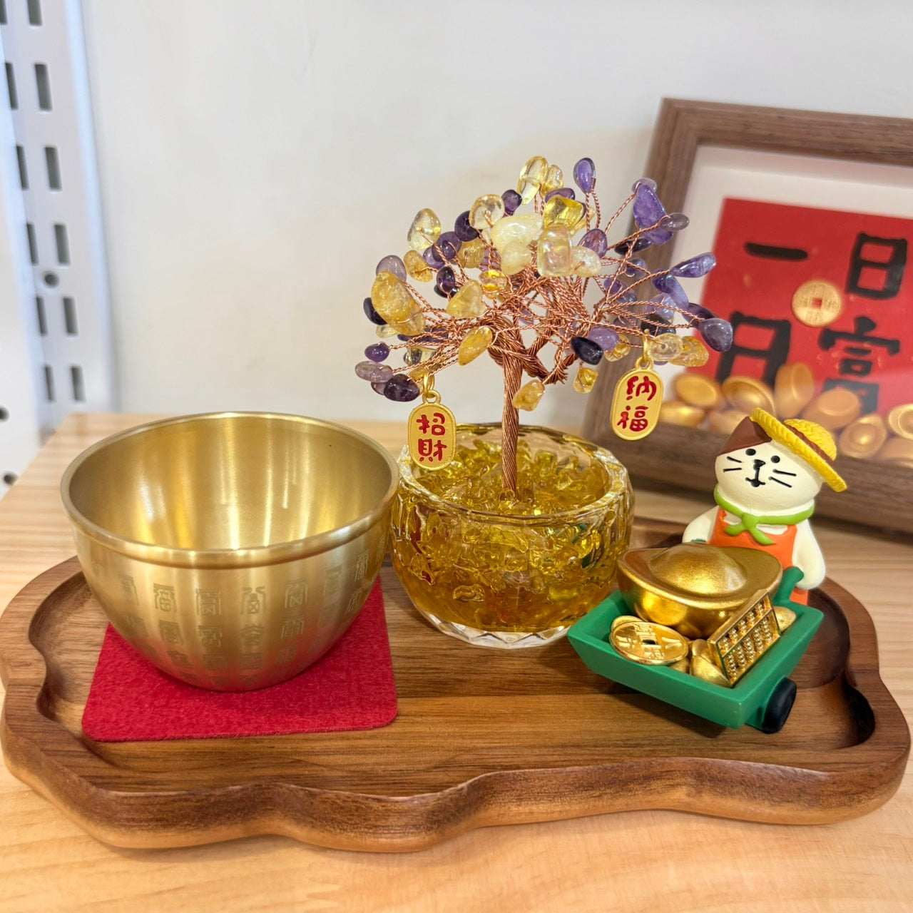 好宅現貨⚡ zakka 招財貓 聚寶盆 水晶樹 擺件 裝飾品 家居 玄關裝飾 喬遷新居 禮品 入厝禮 生日禮物 招財小物