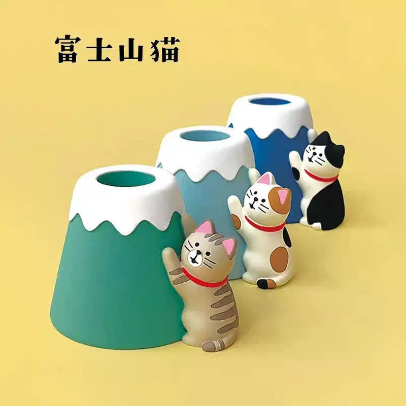 好宅現貨⚡ Zakka 貓 筆筒 手機支架 名片架 達摩貓 招財小物 裝飾品 玄關裝飾 喬遷新居 禮品 入厝禮 生日禮物 招財小物