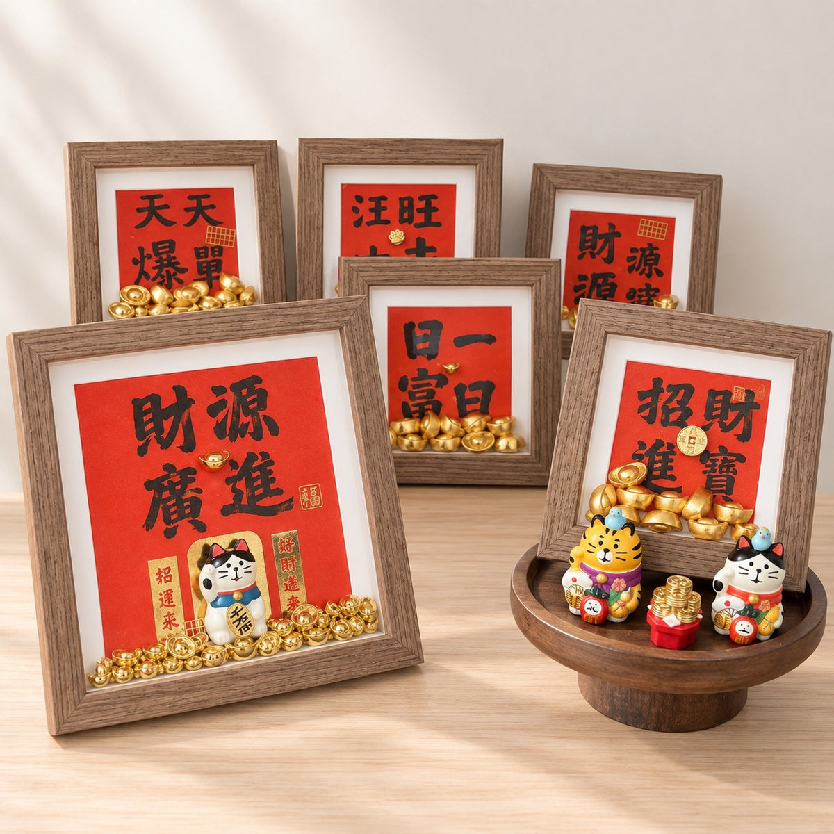 現貨秒發 🔥 客製化禮品 元寶相框 招福擺件 新年禮物 公仔 造景小擺件 玄關裝飾 玄關擺飾 招財小物 入厝禮 招財擺飾