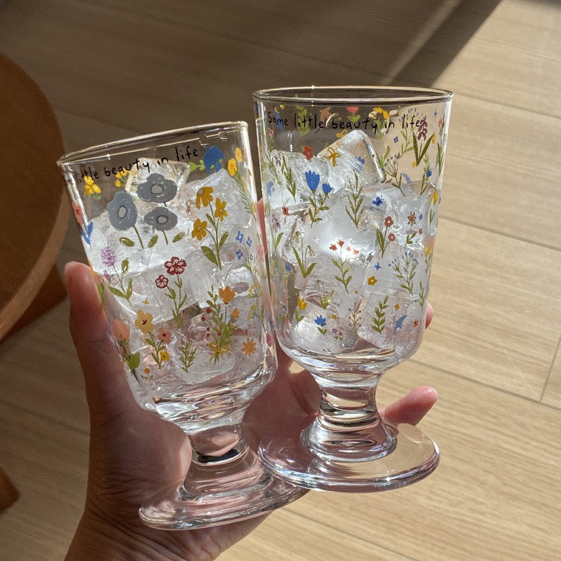 好宅選品 🏠 復古風 高腳杯 小花 碎花 頭巾小狗 帽衫小狗 浪漫 牛奶杯 飲料杯