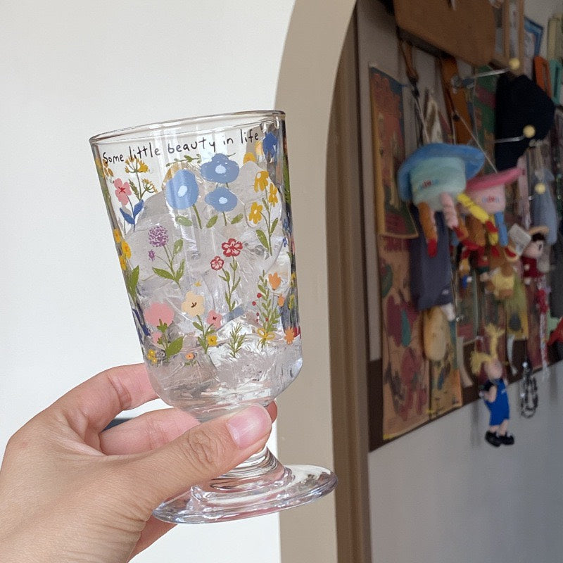 好宅選品 🏠 復古風 高腳杯 小花 碎花 頭巾小狗 帽衫小狗 浪漫 牛奶杯 飲料杯