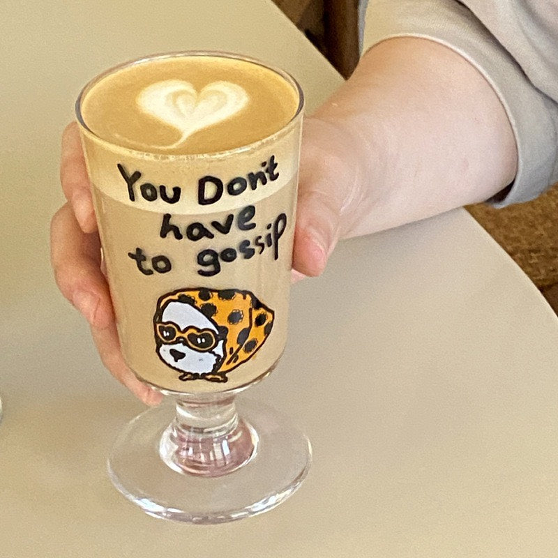 好宅選品 🏠 復古風 高腳杯 小花 碎花 頭巾小狗 帽衫小狗 浪漫 牛奶杯 飲料杯