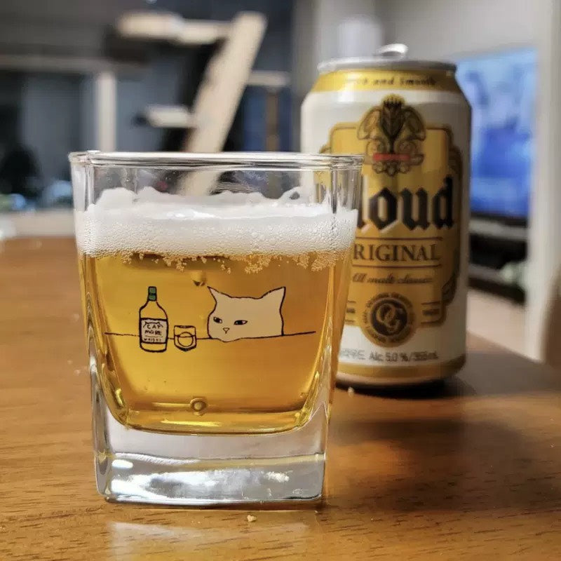 好宅選品 🏠 韓式 小貓 小狗 玻璃 啤酒杯 高腳杯 耐熱 可愛