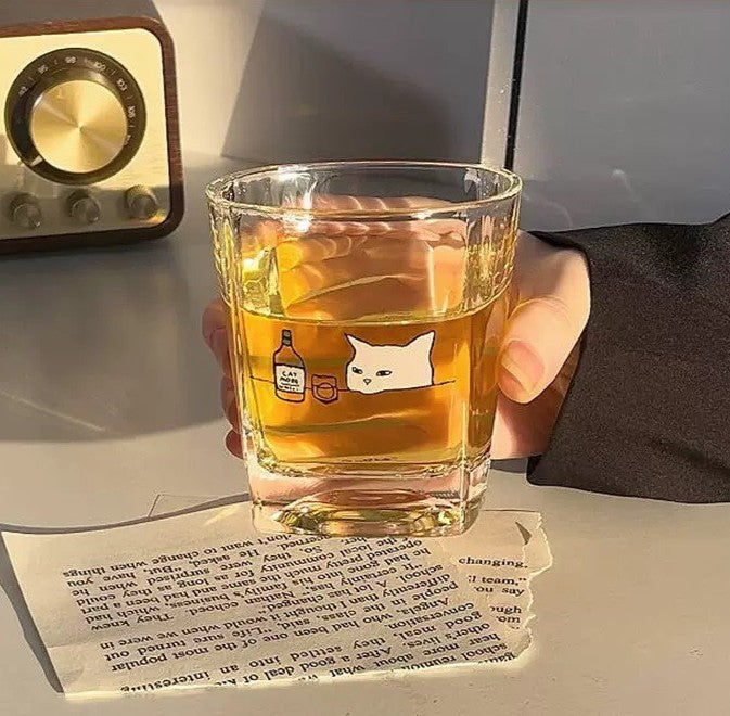 好宅選品 🏠 韓式 小貓 小狗 玻璃 啤酒杯 高腳杯 耐熱 可愛