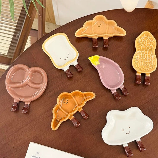 好宅選品 🏠 可愛麵包 陶瓷 碟子 創意餐具 醬料碟 沾醬碟(未完成上架