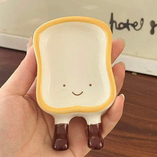 好宅選品 🏠 可愛麵包 陶瓷 碟子 創意餐具 醬料碟 沾醬碟(未完成上架