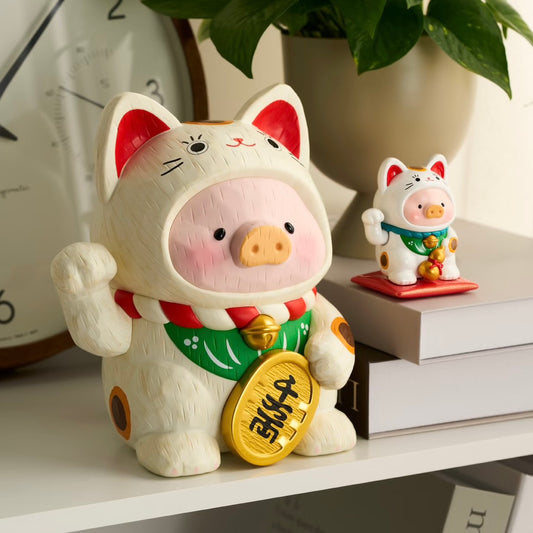 快速預購✅ LULU豬 罐頭豬 一招喵計 招財貓 新年 招財 大娃 毛絨掛件 掛飾 擺件