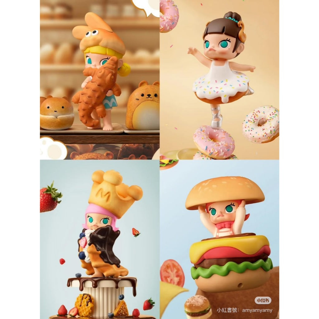 快速預購 🔥 Molly 麵包腦袋 茉莉 公仔 盲盒 確認款 隱藏 鬆軟麵包鞋 鱷魚先動的口 泡泡瑪特 popmart