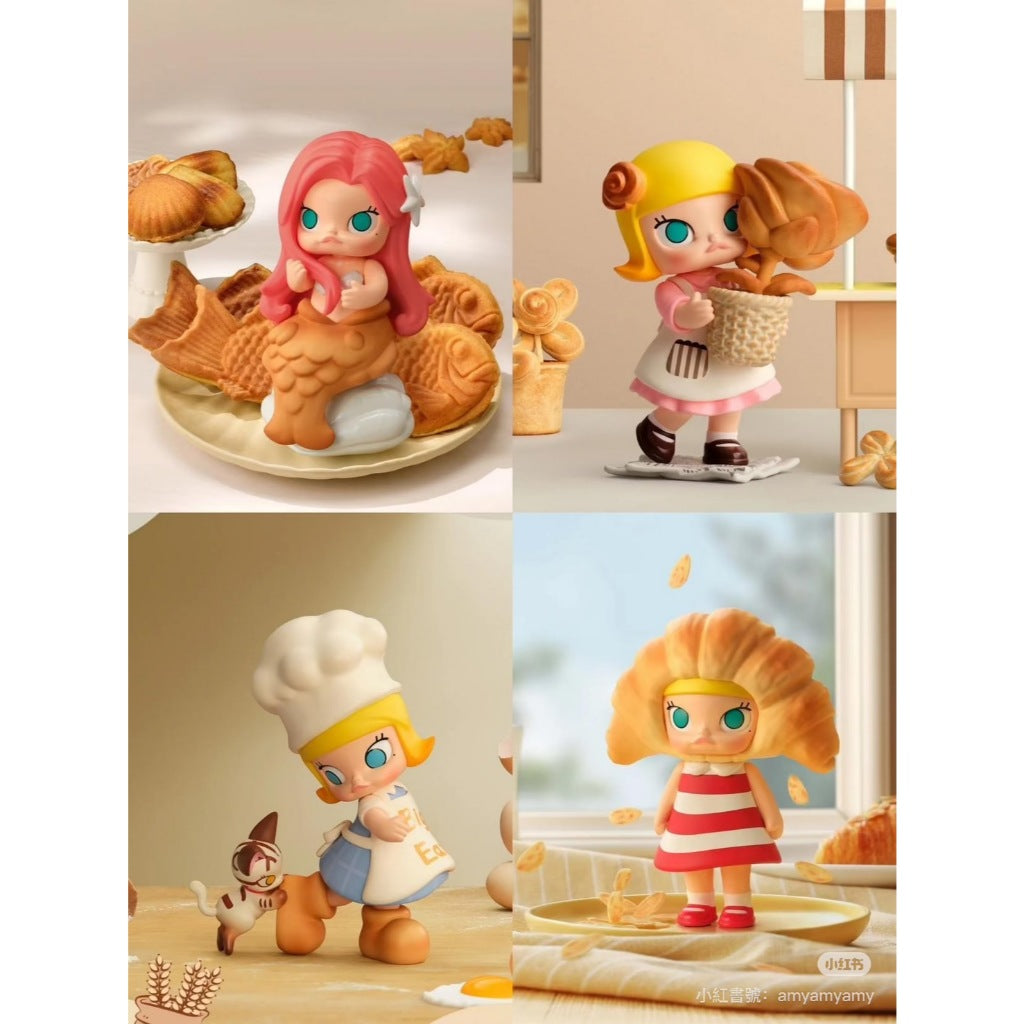 快速預購 🔥 Molly 麵包腦袋 茉莉 公仔 盲盒 確認款 隱藏 鬆軟麵包鞋 鱷魚先動的口 泡泡瑪特 popmart