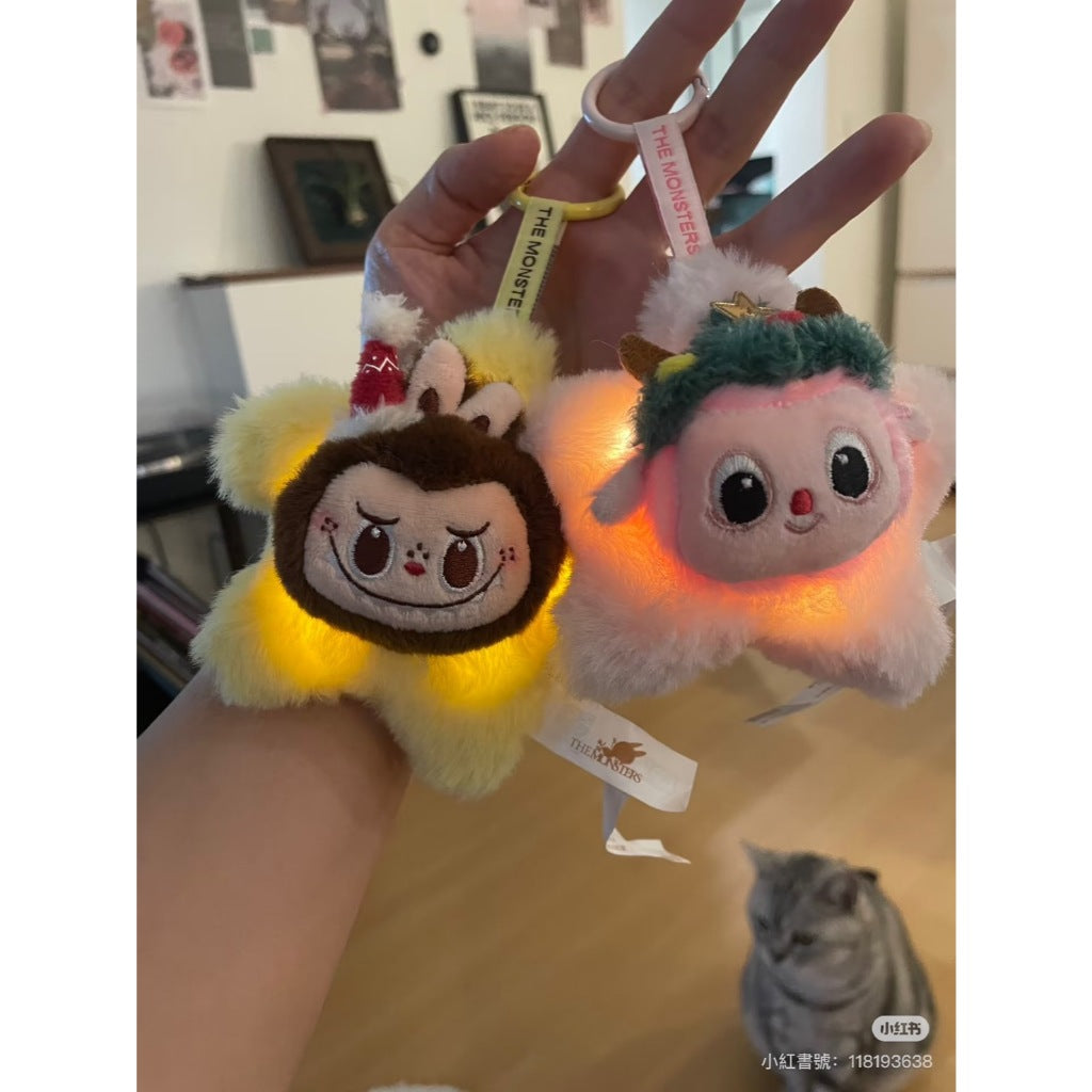 快速預購 ✅ Labubu 閃閃毛絨掛件 聖誕 毛絨掛飾 拉布布 tycoco 公仔 吊飾 泡泡瑪特 發光吊飾 聖誕裝飾