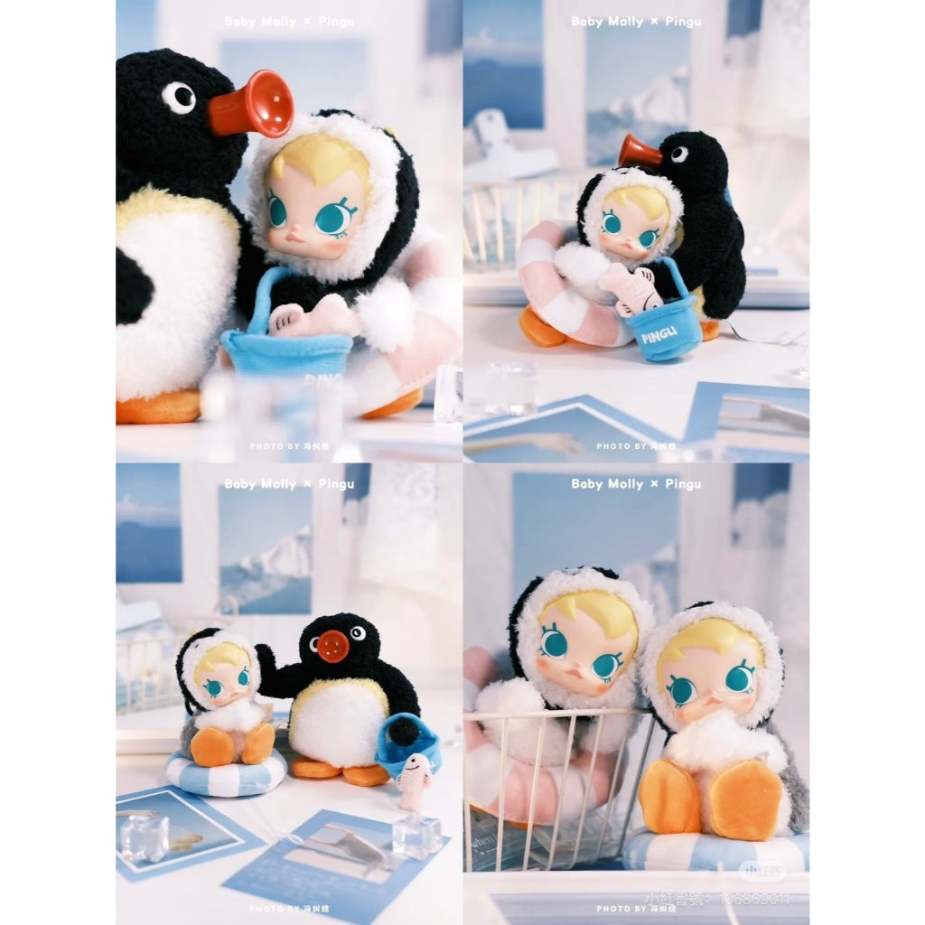 快速預購 🔥 Baby Molly × PINGU 快樂垂釣 搪膠掛件 毛絨娃娃 掛飾 企鵝 茉莉 公仔 盲盒 確認款