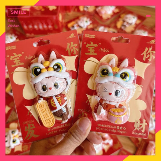 快速預購🔥 樂園限定 寶你發財 冰箱貼 mokoko Labubu 新年冰箱貼 小吊卡 泡泡瑪特樂園 popmart