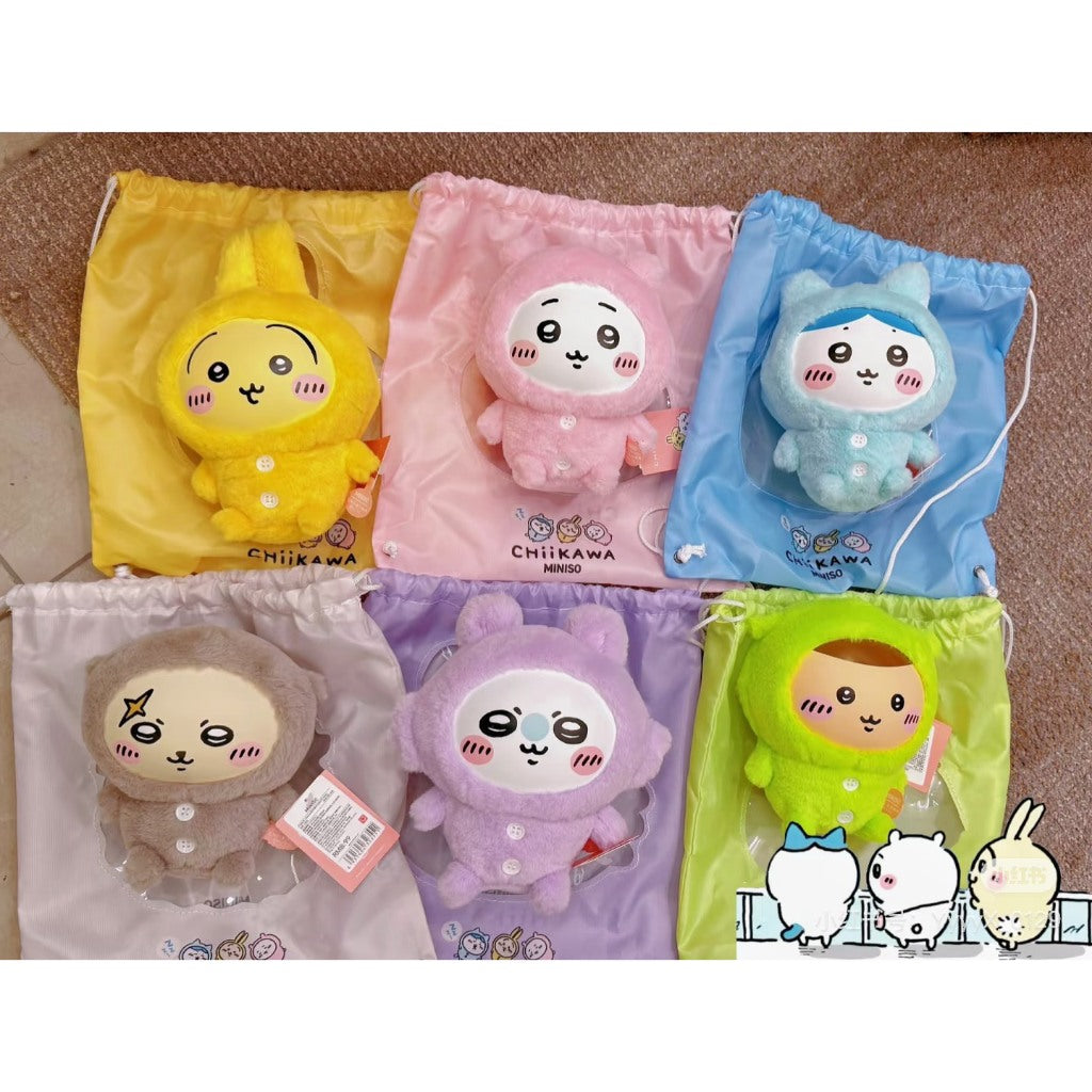 快速預購🔥 Miniso 吉伊卡哇 束口袋 睡衣搪膠 確認款 名創優品 烏薩奇 小八 變臉 chiikawa 毛絨公仔
