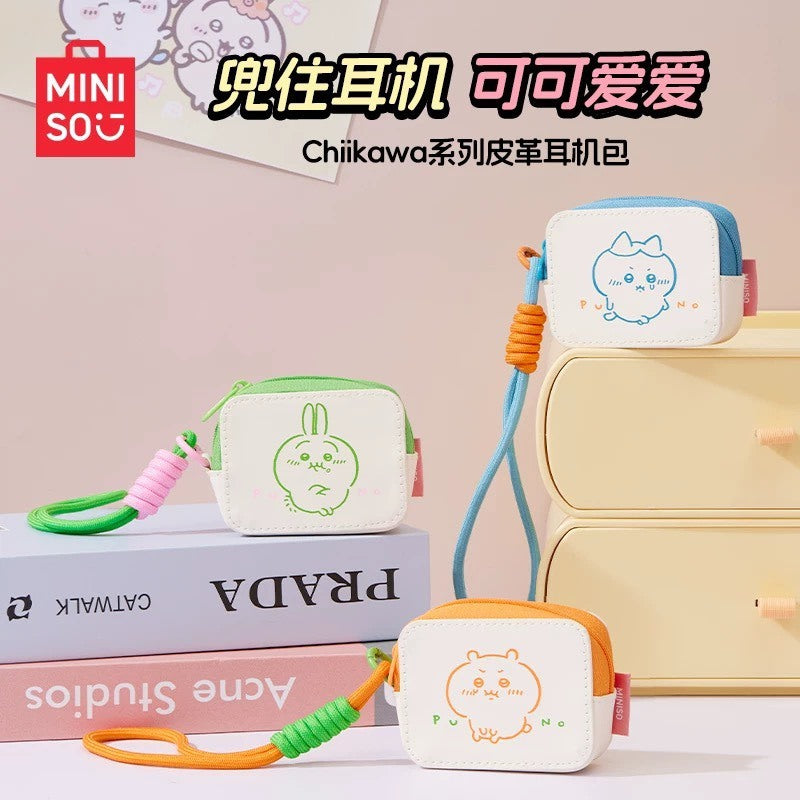 快速預購🔥 Miniso 吉伊卡哇 皮革 耳機包 零錢包 名創優品 烏薩奇 小八 chiikawa 飛鼠 小包 收納包