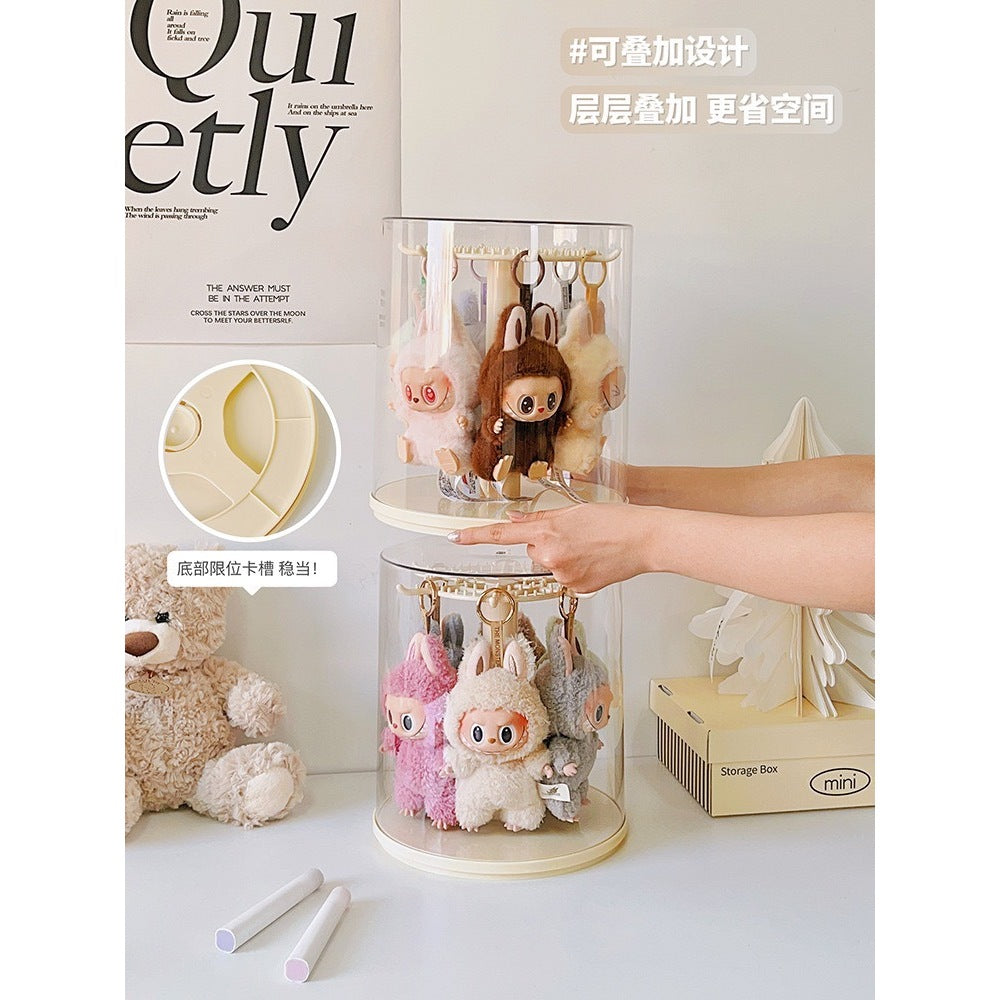 現貨秒發 🔥 旋轉收納架 毛絨搪膠掛件 壓克力盒 收納盒 展示盒 展示架 透明盒 泡泡瑪特 吊飾收納 娃娃 掛件 公仔盒