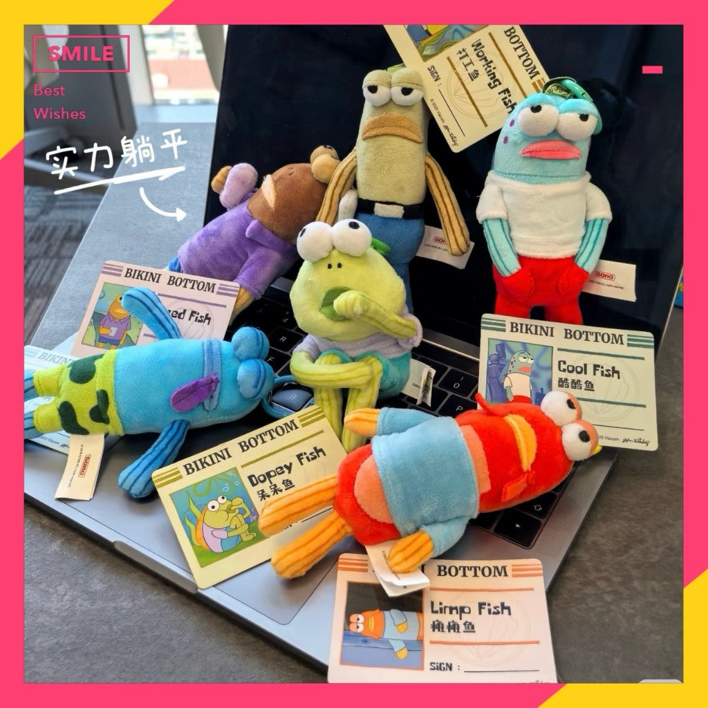 快速預購 ✅ 比奇堡的居民們 確認款 泡泡瑪特 毛絨掛件 公仔 毛絨娃娃 隱藏 海綿寶寶 打工魚 沙丁魚兄弟 呆呆魚