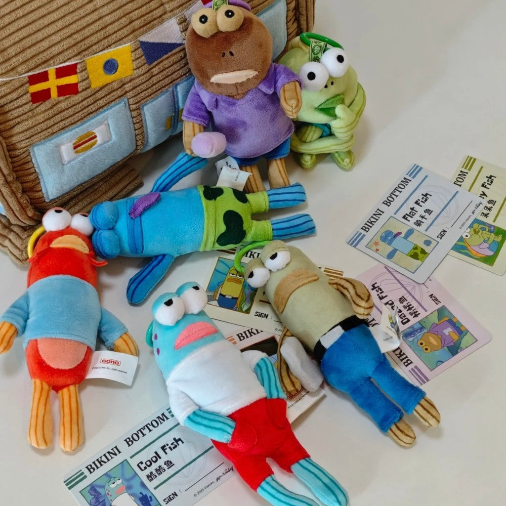 快速預購 ✅ 比奇堡的居民們 確認款 泡泡瑪特 毛絨掛件 公仔 毛絨娃娃 隱藏 海綿寶寶 打工魚 沙丁魚兄弟 呆呆魚